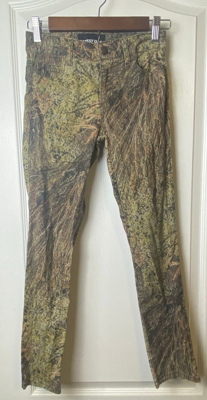 Youth Mossy Oak Green Brown Camo Chino Pants Hunting Size 10